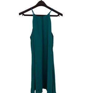 Decree Teal Halter Swing Mini Dress - Size Large